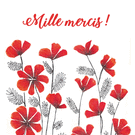 Mille mercis avec des fleurs &eacute;clatantes